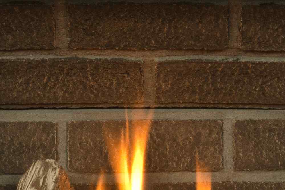 Valor Portrait Gas Fireplace Red Brick Liner