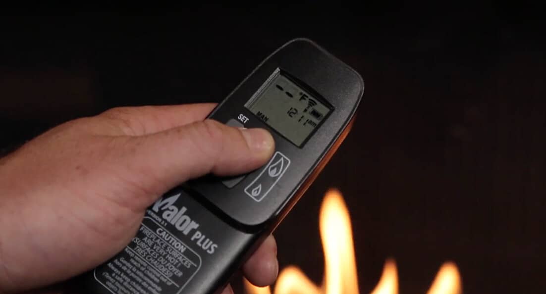 Easily adjust the flame height with a Valor remote