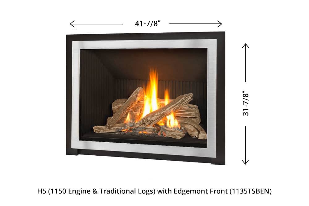 H5 Gas Fireplace - 1150 Edgemont Front (white) dimensions H5 Gas Fireplace - 1150 Edgemont Front (white) dimensions