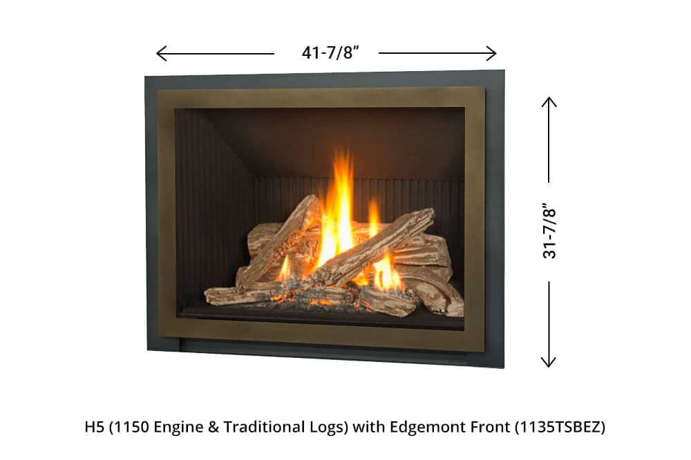 H5 Gas Fireplace - 1150 Four-Sided Front (bronze) dimensions H5 Gas Fireplace - 1150 Four-Sided Front (bronze) dimensions