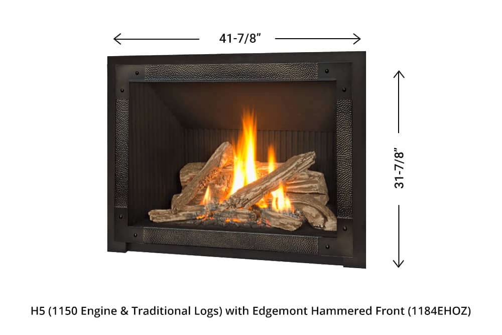 H5 Gas Fireplace - 1150 Edgemont Hammered Front dimensions (oiled bronze) H5 Gas Fireplace - 1150 Edgemont Hammered Front dimensions (oiled bronze)