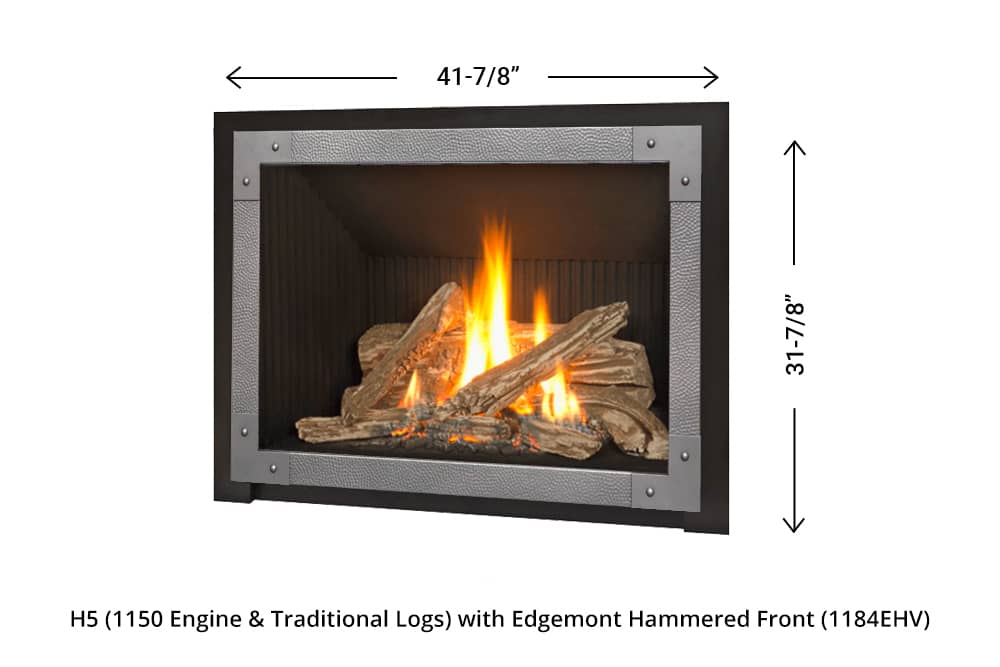 H5 Gas Fireplace - 1150 Edgemont Hammered Front dimensions (vintage iron) H5 Gas Fireplace - 1150 Edgemont Hammered Front dimensions (vintage iron)